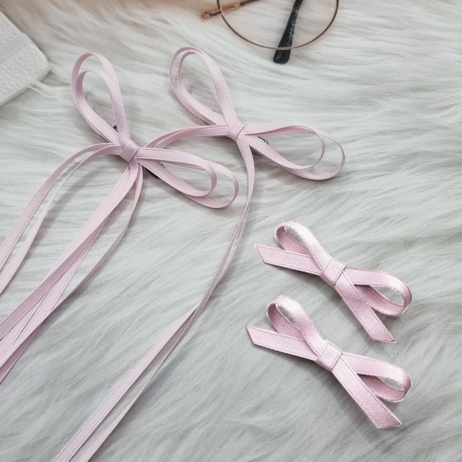 에떼리본 슬림 발레코어 리본집게핀4P H136