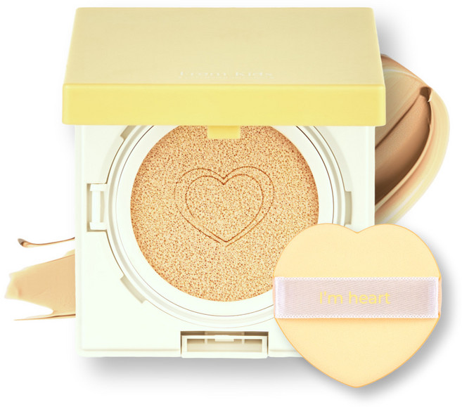 프롬키즈 하트 베이지 선쿠션 유아 어린이 초등 쿨링 뽀송 에센스 선크림, 12g, 1개, 단품