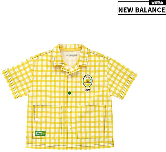 뉴발란스키즈 시어서커 체크 셔츠 상하의 유아동 세트