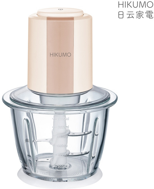 【HIKUMO 日云】晶亮玻璃杯四刀刃調理機 (1200ml大容量), HKM-FC0301
