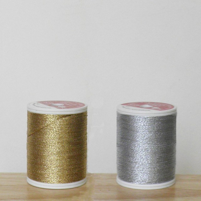 핸드메이드114 메탈릭 금사 은사 조금굵은 청바지실 굵기의 30수3합 200미터 소용량, 30수3합 소용량 금사, 1개