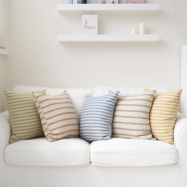 유노야 스트라이프 햄프 쿠션방석커버50x50cm 5컬러