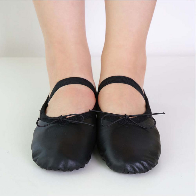 검정 가죽 성인 발레슈즈, 235