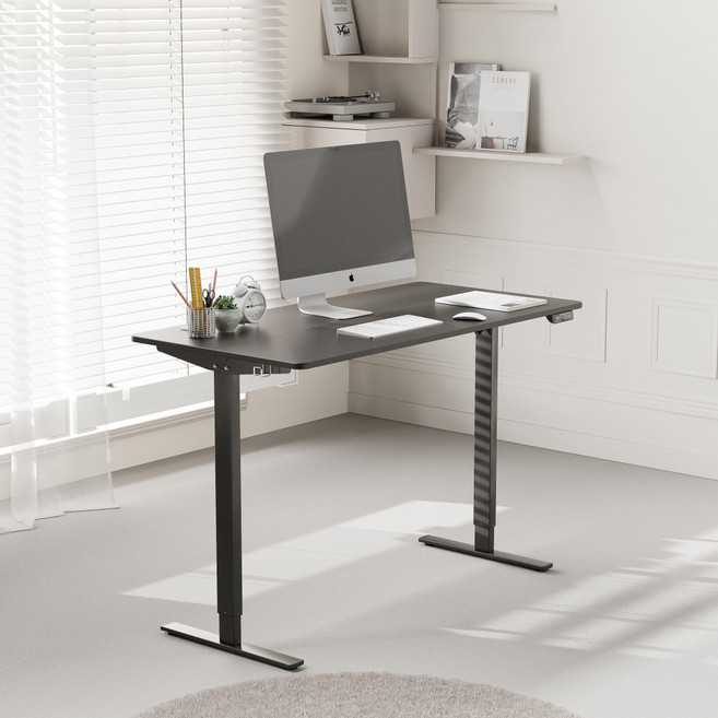 아르 전동 높이조절 모션데스크 컴퓨터 책상 게이밍 공부 사무용 테이블, 블랙