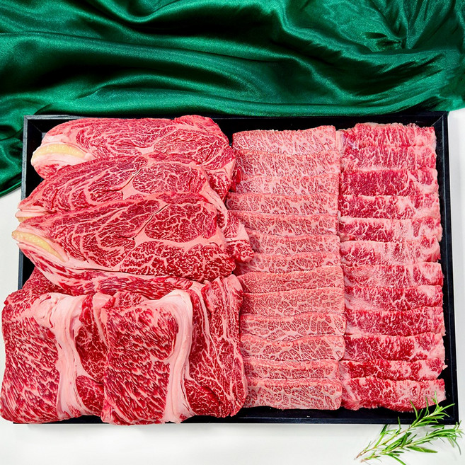 1++NO.9 한우 선물세트 시그니쳐 골드 1kg 꽃등심 살치등심 업진살 꽃갈비 명절선물, 1세트