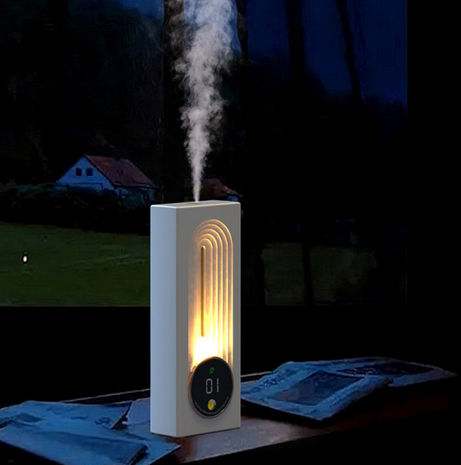 HK sell 엘르 자동 디퓨저 무드등 대용량 방향제 스마트 디지털 자동분사, 260ml, 1세트, 바닐라라떼