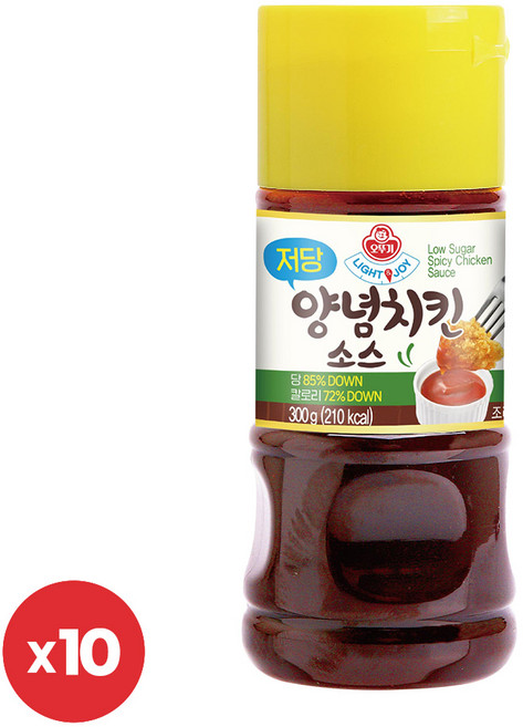 오뚜기 LIGHT&JOY 저당 양념치킨소스, 300g, 10개