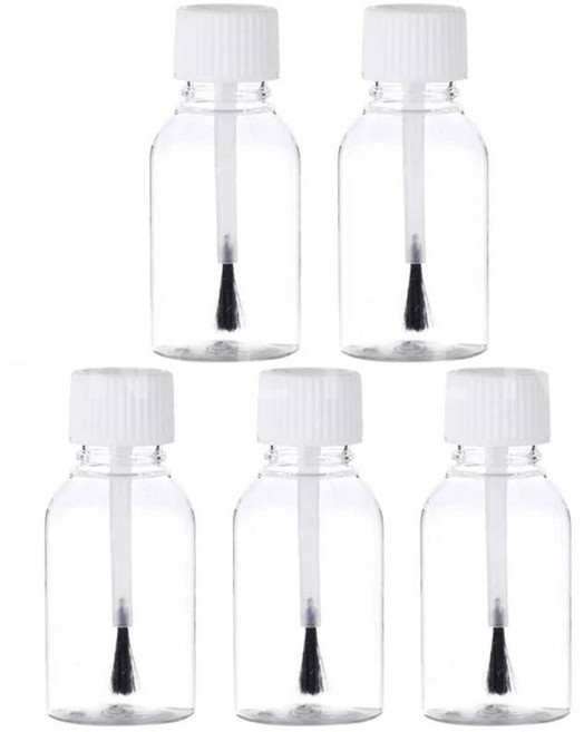 향수병 5/10 Pcs 플라스틱 빈 리필 되나요 매니큐어 터치 병 화장품 샘플 브러쉬 지우기 5ml 10ml 15ml 20ml 30ml [호환], 5 Pcs x 5ml, white cap