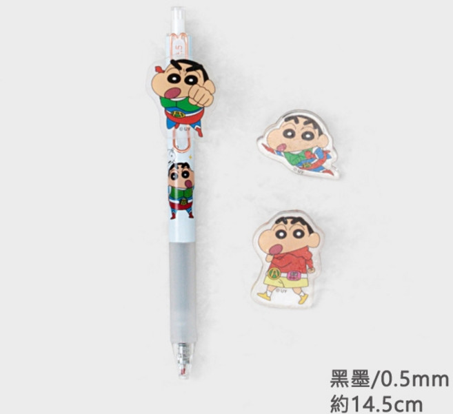 韓國大創Daiso鉛筆6色卡通免削鉛筆可愛自動筆, 1個, 壓克力原子筆 小新, 0.38mm