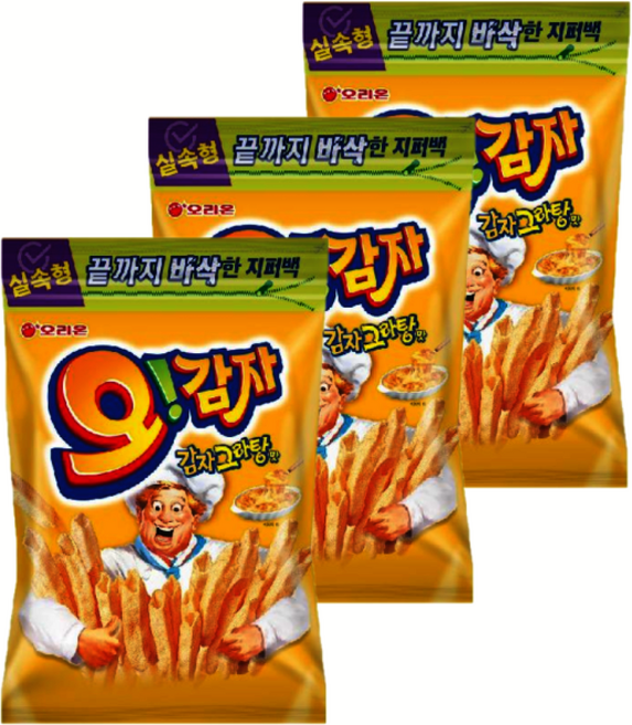 오리온제과 오감자 감자그라탕맛 지퍼백, 3개, 202g