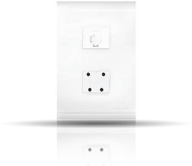 나노 오딧세이 2구 모듈라잭 4P+ 8P 벽콘센트, 1개