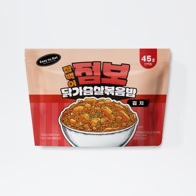 잠백이 점보 닭가슴살 볶음밥 김치맛, 5개, 350g