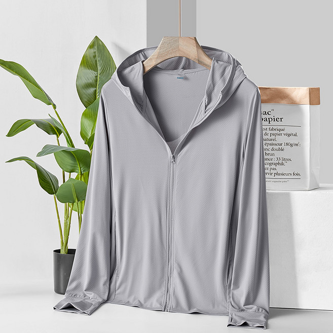 透氣爽感冰絲防曬外套, 淺灰