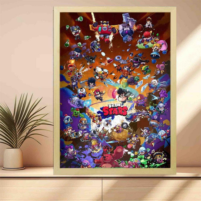 브롤스타즈 액자퍼즐 100피스 300피스 500피스 퍼즐 직소퍼즐 취미생활 인기게임, 50피스 퍼즐 + 액자(10x15), 4호, 1개