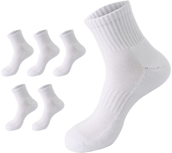 PRS 남성용 빅사이즈 큰발 무지 중목스포츠양말 6켤레