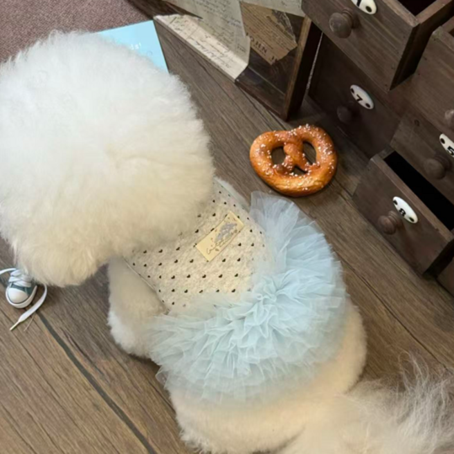 썬포레스트 강아지옷 반려동물 발레치마 공주 원피스, 1개, 그레이