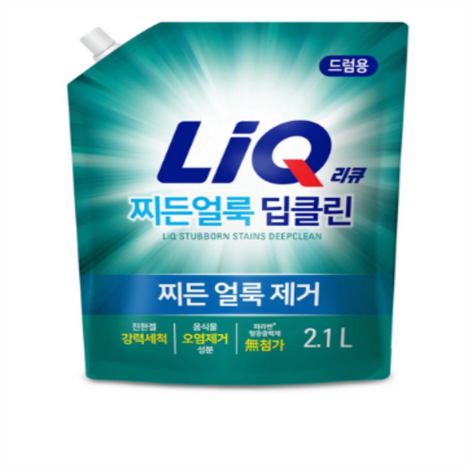 리큐 찌든 얼룩 딥클린 드럼용 액상세제, 16개, 2.1L
