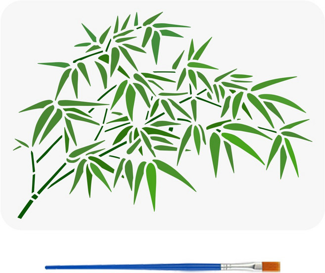 PET 페인팅 스텐실 동양 테마 벽화 패턴 가구 벽면 장식 DIY, 밤부 34, 1개