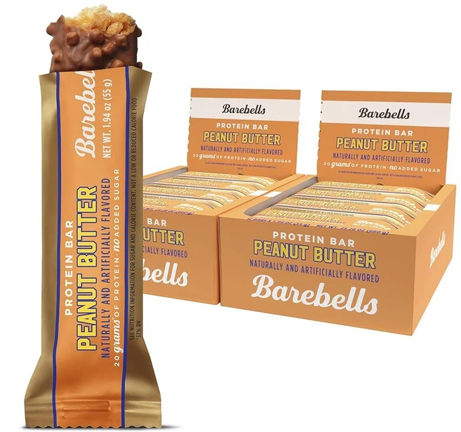 Barebells Protein Bars 화이트 초콜릿 아몬드 - 12개 53.9g(1.9온스) 간식 하이 바 20g 포함 총 설탕 1g 스낵 및 아침 식사 173547, 24개(1팩), 피넛 버터 - 쿠팡