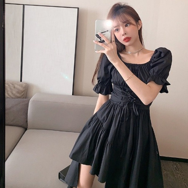 마카다 마카판다 여름 시원한 불규칙 슬림 바람 원피스 0261