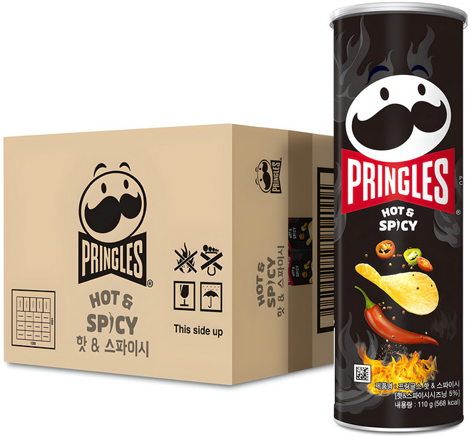 프링글스 핫 & 스파이시, 110g, 12개