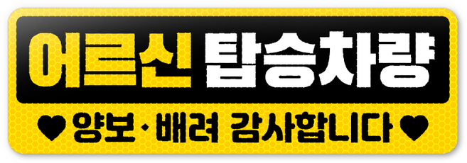 어르신운전중 스티커 노약자탑승중 자석 탈부착 고휘도반사 메가사이즈, 1개, 메가사이즈_14