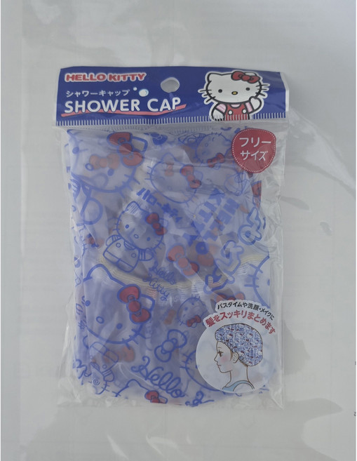 산리오 헬로키티 샤워캡 헤어캡, 1개, 파랑