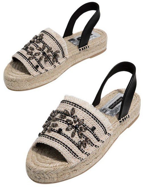 에스틱 에스파듀 샌들 여성 플랫 여름 발편한 오픈 토 피셔맨 신발