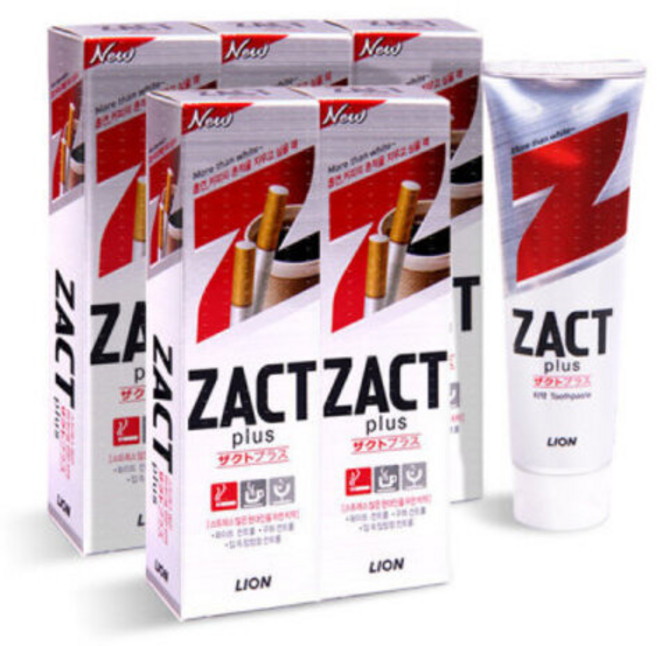 작트치약 작트 플러스 라이온 치약 5개 화이트닝/구취/상쾌함