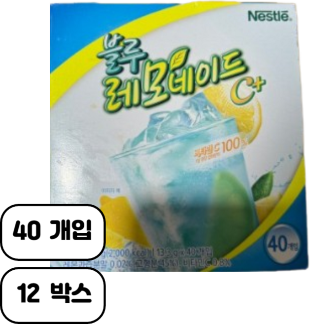 네슬레 블루레모네이드, 13.3g, 40개입, 12개