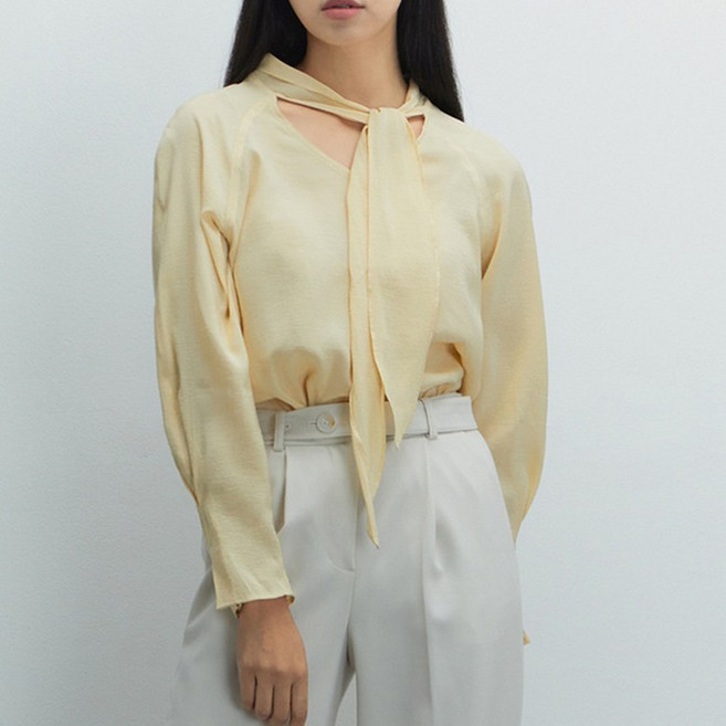 미쏘 타이 풀오버형 블라우스 (MIWBLCT11B-T)