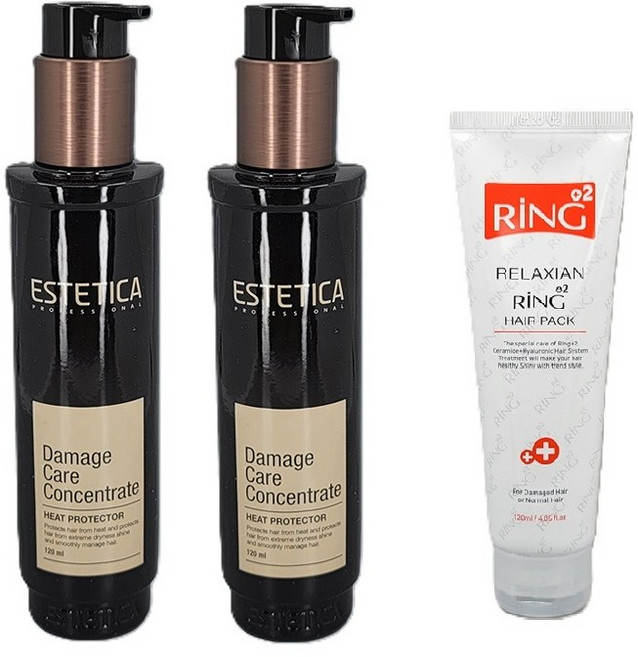 에스테티카 데미지케어 컨센트레이트 120ml+120ml+링 플러스 투 릴렉시안 헤어팩 120ml/극손상 헤어 아르간 오일