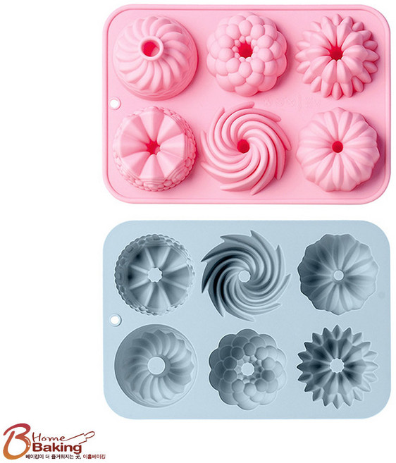 이홈베이킹 실리콘몰드 미니구겔호프틀6종다른모양 랜덤1개, 단품, 1개