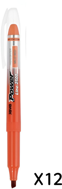 자바펜 파워라인 형광펜 (마일드), 12개, 마일드레드
