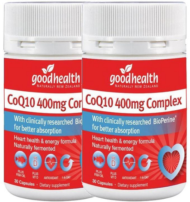 뉴질랜드 굿헬스 Good Health CoQ10 Complex 코큐텐 400mg 복합체, 30정, 2개