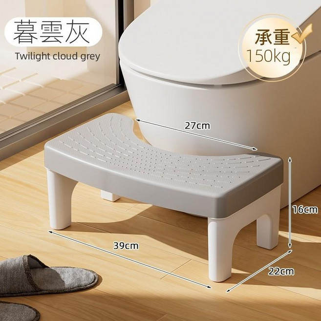 馬桶凳蹲便神器 家用衛生間增高洗手墊腳凳子浴室防滑 兒童踩腳凳, 111款踩腳凳灰色,散裝