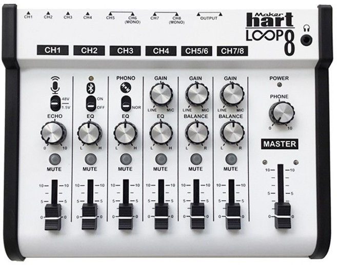 Maker hart Loop Mixer 8 - 藍芽復古黑膠唱片機音訊混音器