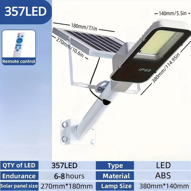 차고 정원 램프용 4000 야외 방수 강력한 IP65 3000MAH 357LED 6500K MAH 태양광 가로등, 02 4000mAh