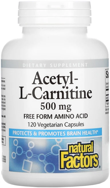 내추럴팩터스 아세틸엘카르니틴 500mg 120캡슐, 1개, 120정 - 쿠팡