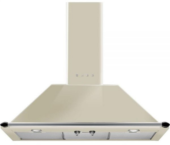 Smeg KT90PU 36인치 벽걸이 굴뚝 레인지 후드 600 CFM 및 4개의 팬 속도 크림