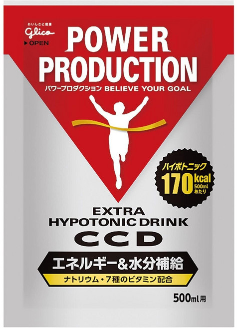 글리코 파워 프로덕션 엑스트라 하이포트닉 음료 CCD 에너지 수분 보충 500ml용 1봉지 (45g) 분말 음료 파우더 열사병 대책, 10개