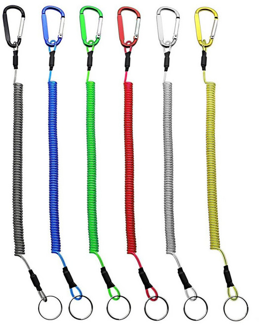 분실방지 도난방지 다용도 우레탄 스프링 줄 고리형 스프링줄, 레인보우, 1개