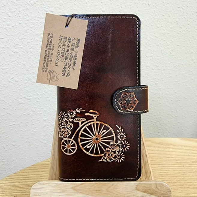 마인주연공방/통가죽수제폰케이스/전기종슬라이드/카드빠짐방지고리/안쪽까지같은소재/오만원권사용/가죽수공예품/특별한선물용