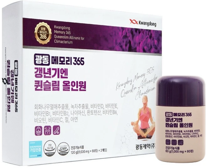광동메모리365 갱년기엔 퀸슬림 올인원, 120정, 1개 - 쿠팡