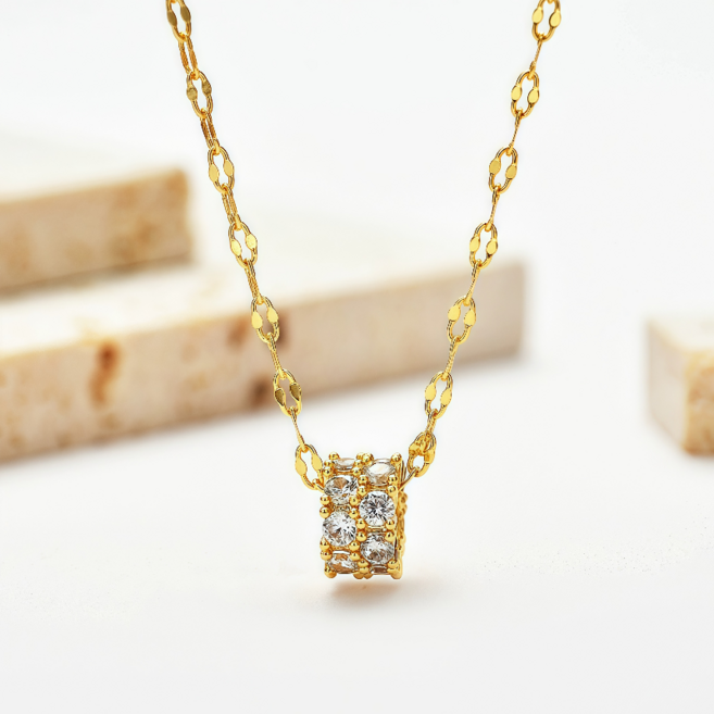 Youmi 14K 도금 슬림 바 목걸이 세련된 무드 데일리 스타일 JP20