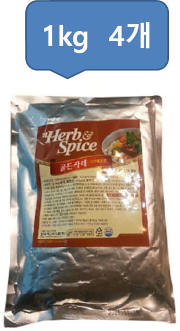 골든카레 약간 매운 맛 에스비 1KG, 4개