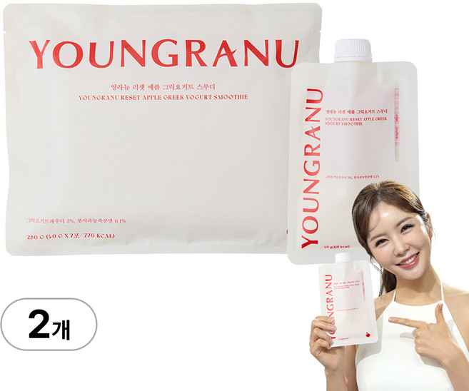 영라뉴 리셋 애플 그릭요거트 스무디 식이섬유, 2세트, 7개입, 280g