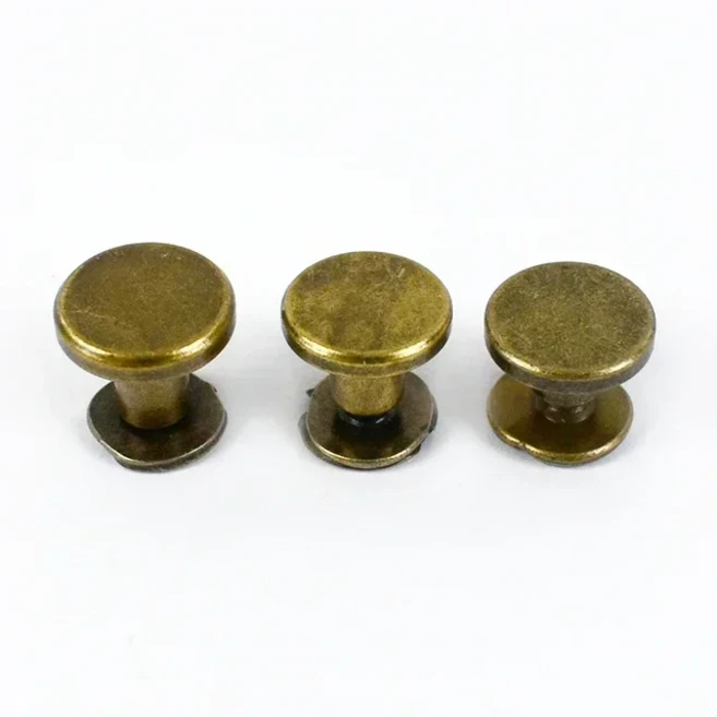 플랫 헤드 금속 나사 못 가방 벨트 바인딩 리벳 버클 책 노트북 단추 DIY 하드웨어 액세서리 5 8mm 10 개, 06 5mm 10Pcs, 04 Bronze