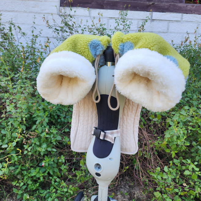 (자체제작)미싱도로록 국내생산 킥보드 자전거 장갑 방한 워머, 1세트, 올리브