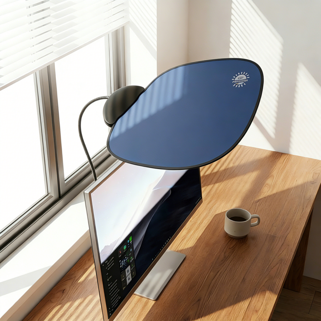 사무실 캐노피 모니터 햇빛 형광등 반사 가리개 각도조절 휴대용 모니터 가림막, 1개, 네이비